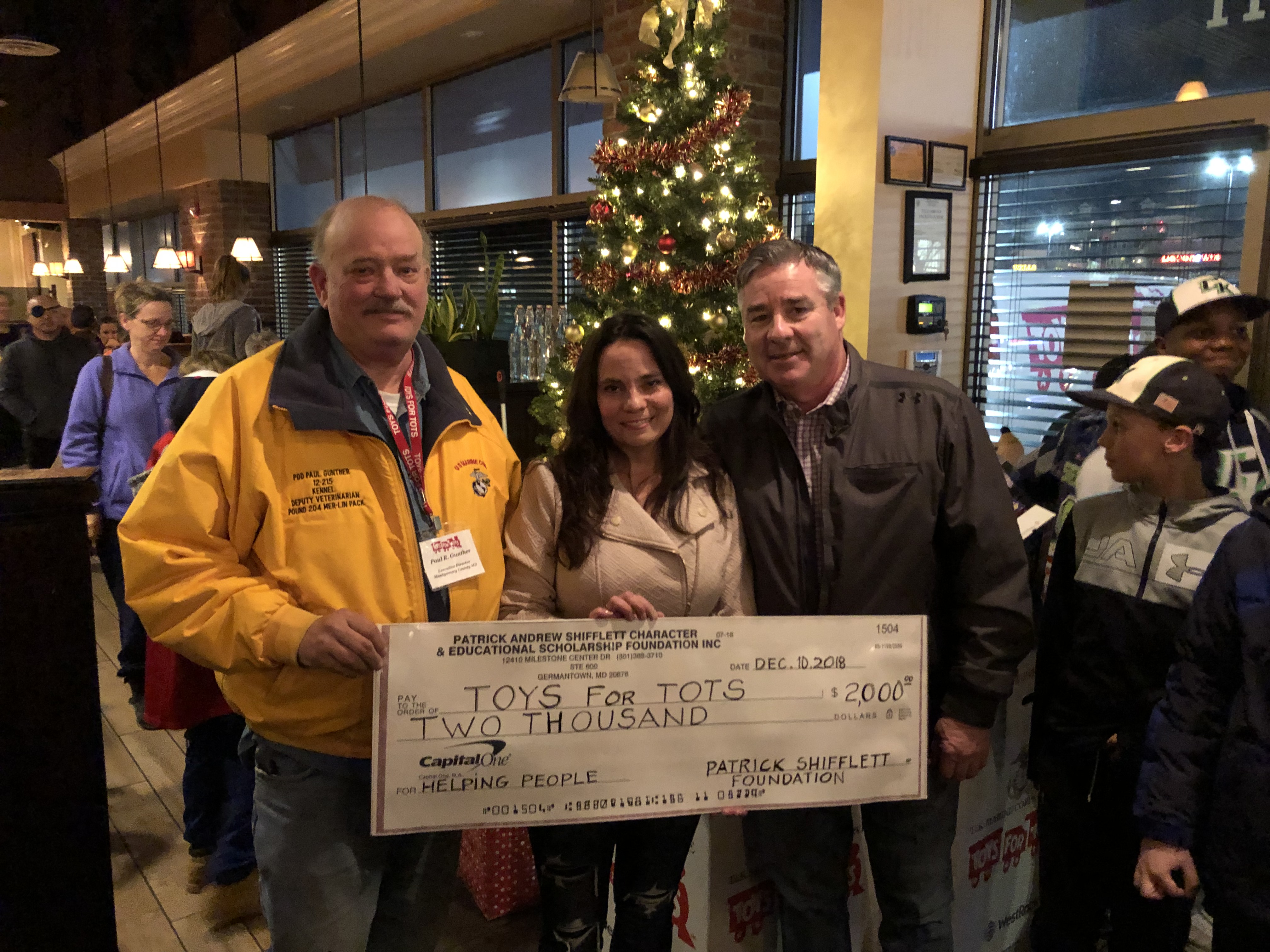 December 2018 Annual Donation to Toys for Tots