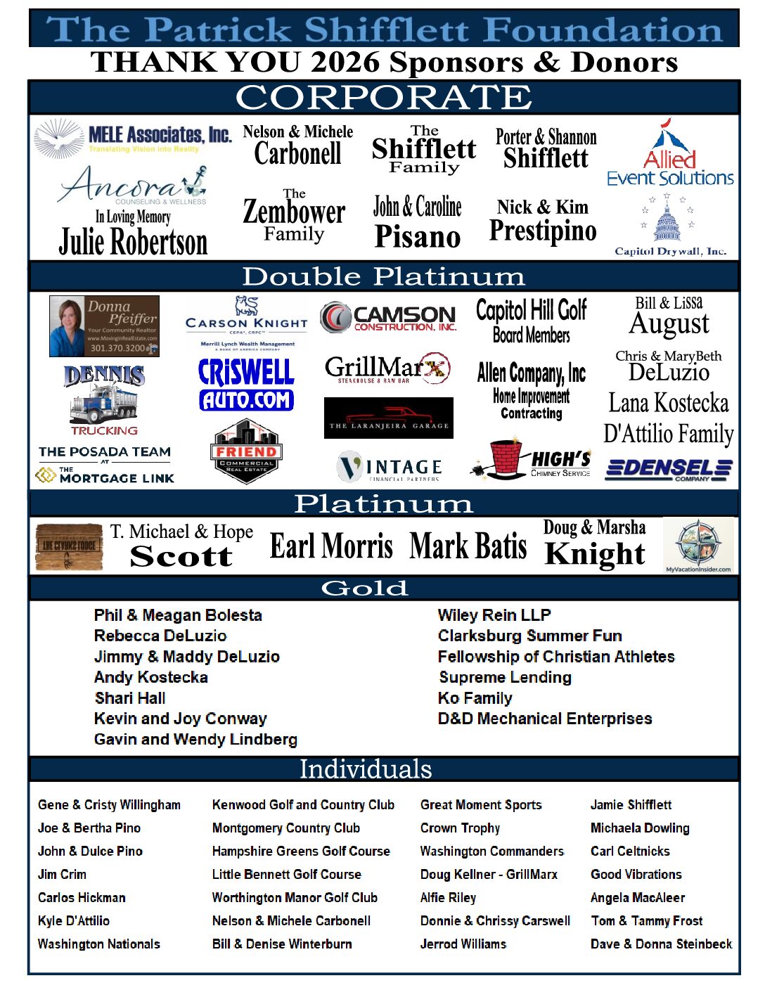 Table Top Sponsor Program
